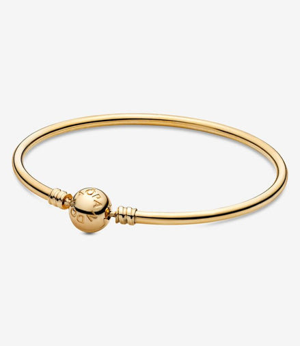 Pandora Moments 14K Gold Bangle Bracelet Size 19