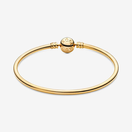 Pandora Moments 14K Gold Bangle Bracelet Size 19