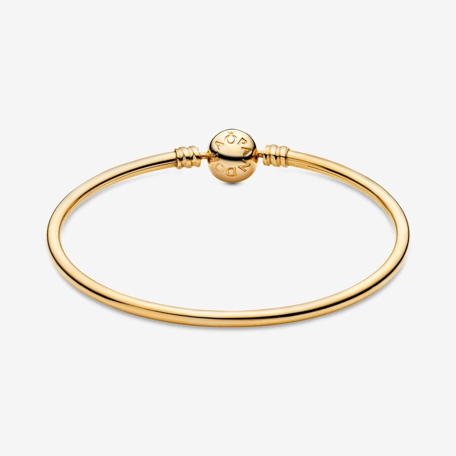 Pandora Moments 14K Gold Bangle Bracelet Size 19