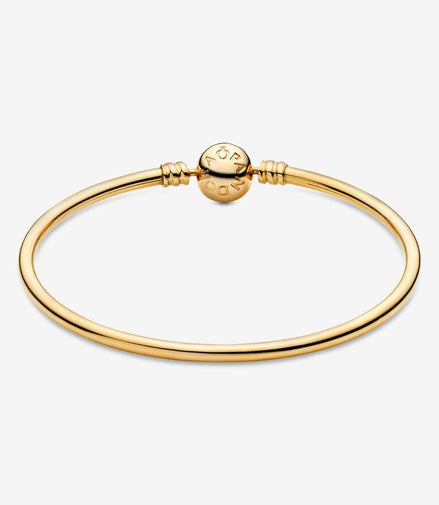 Pandora Moments 14K Gold Bangle Bracelet Size 19
