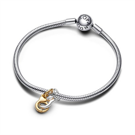 Pandora ME/Moments  Openable & Splitable Handcuffs Gold-Plated Dangle Charm