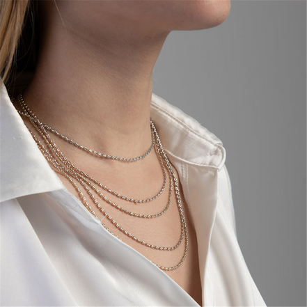 Desmos Two Tone Design Typhoon Necklace 18"
