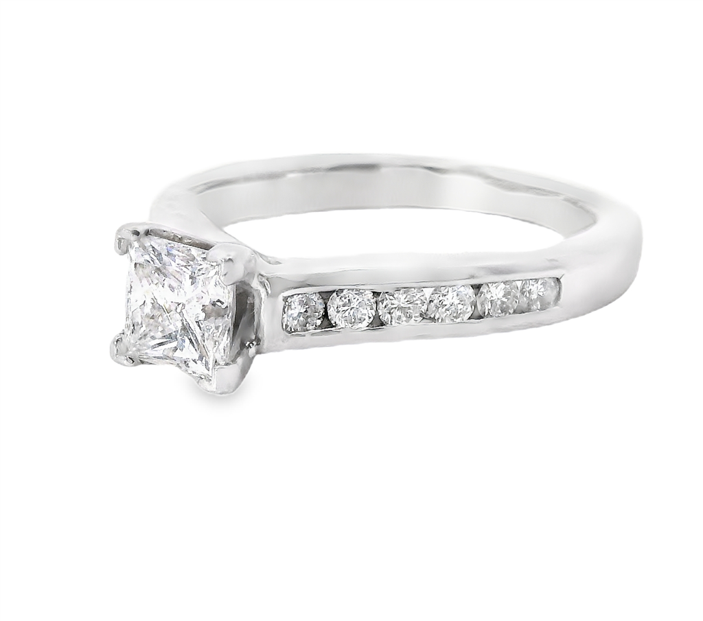 14K White Gold Diamond Semi-mount Engagement Ring