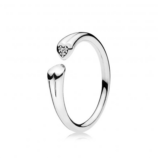 Pandora Open Two Hearts Ring Size 7