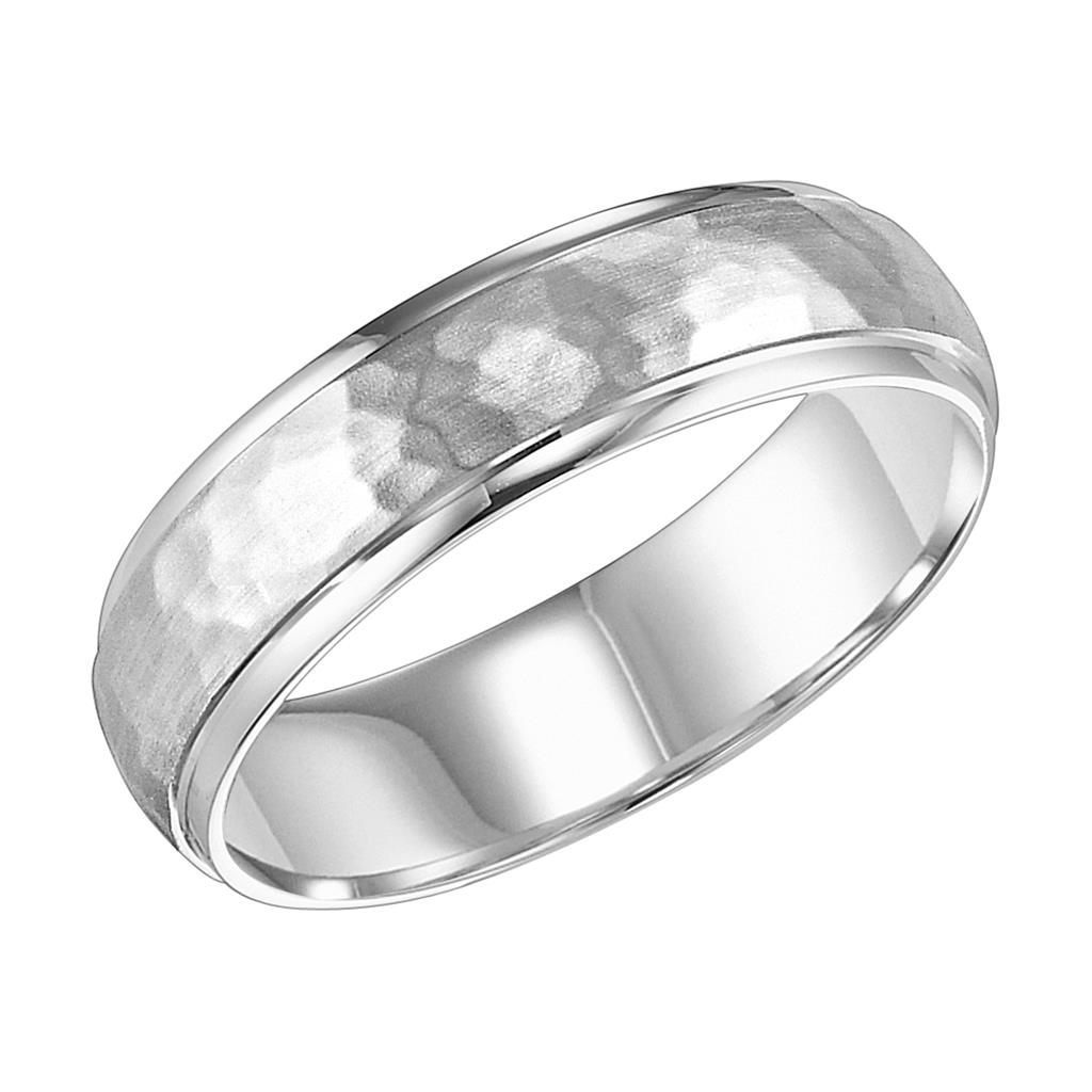 Goldman 14K White Gold Hammered Band