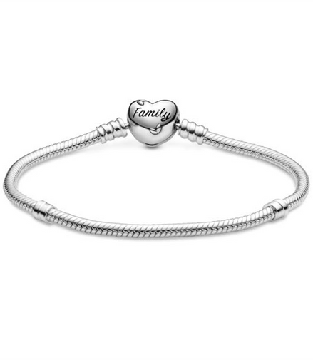 Pandora Moments Family Tree Heart Clasp Bracelet Size 21