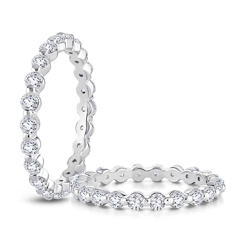 A.JAFFE 14K White Gold Eternity Wedding Band