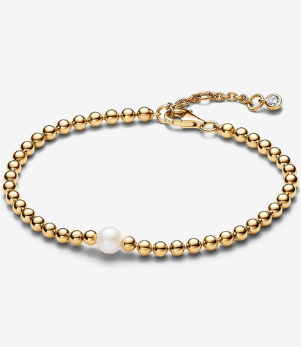 Pandora Timeless Treated Freshwater Cultured Pearl & Beads Bracelet Size 18