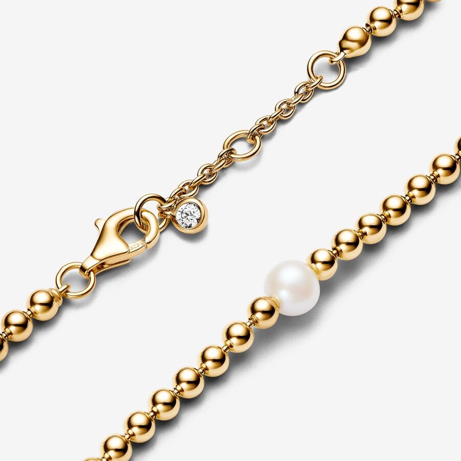 Pandora Timeless Treated Freshwater Cultured Pearl & Beads Bracelet Size 18