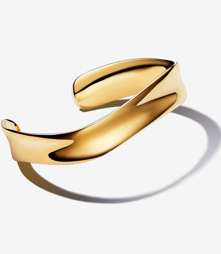 Pandora Essence Organically Shaped Broad Open Bangle Size 2
