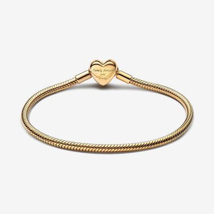 Pandora Moments Sparkling Infinity Heart Clasp Snake Chain Bracelet Size 18