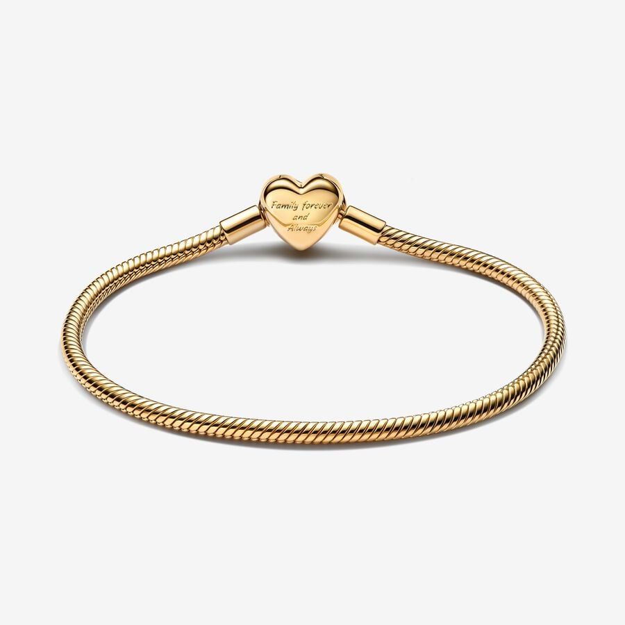 Pandora Moments Sparkling Infinity Heart Clasp Snake Chain Bracelet Size 18