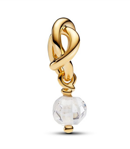 Pandora Moments April Faceted Clear Eternity Circle Dangle Charm
