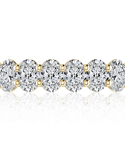 A.JAFFE 14K Yellow Gold 1.71 CTW Diamond Oval Shaped Wedding Band