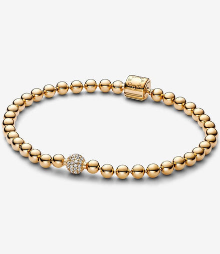 Pandora Moments Beads & Pavé Bracelet Size 19