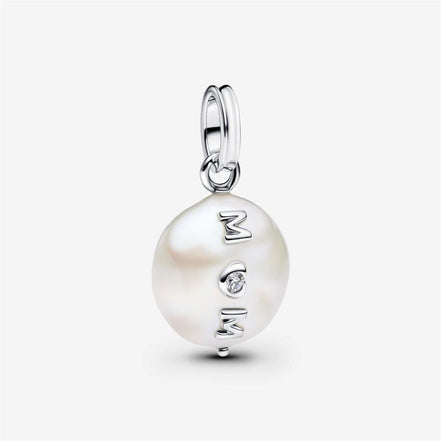 Pandora Moments Treated Freshwater Cultured Baroque Pearl Mom Dangle Charm