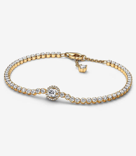 Pandora Timeless Sparkling Halo Tennis Bracelet Size 18