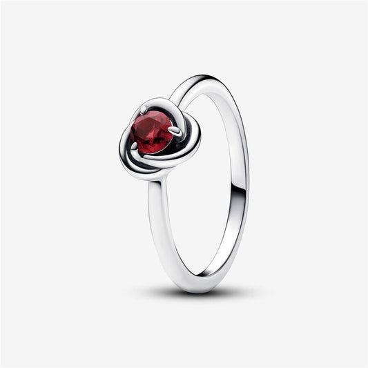 Pandora Moments July True Red Eternity Circle Ring Size 7