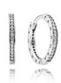 Pandora Signature Sparkle and Pandora Logo Hoop Earrings