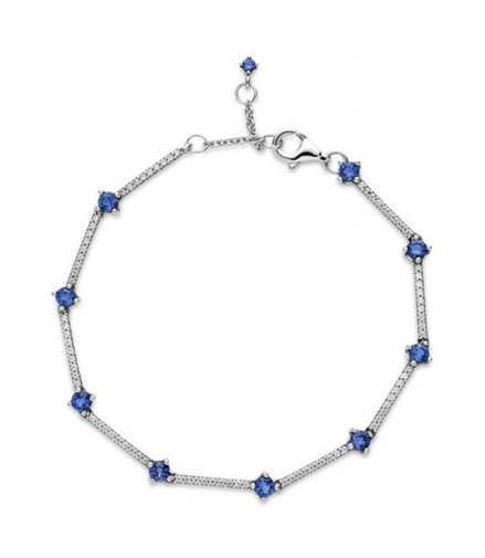 Pandora Timeless Blue Sparkling Pavé Bars Bracelet Size 20