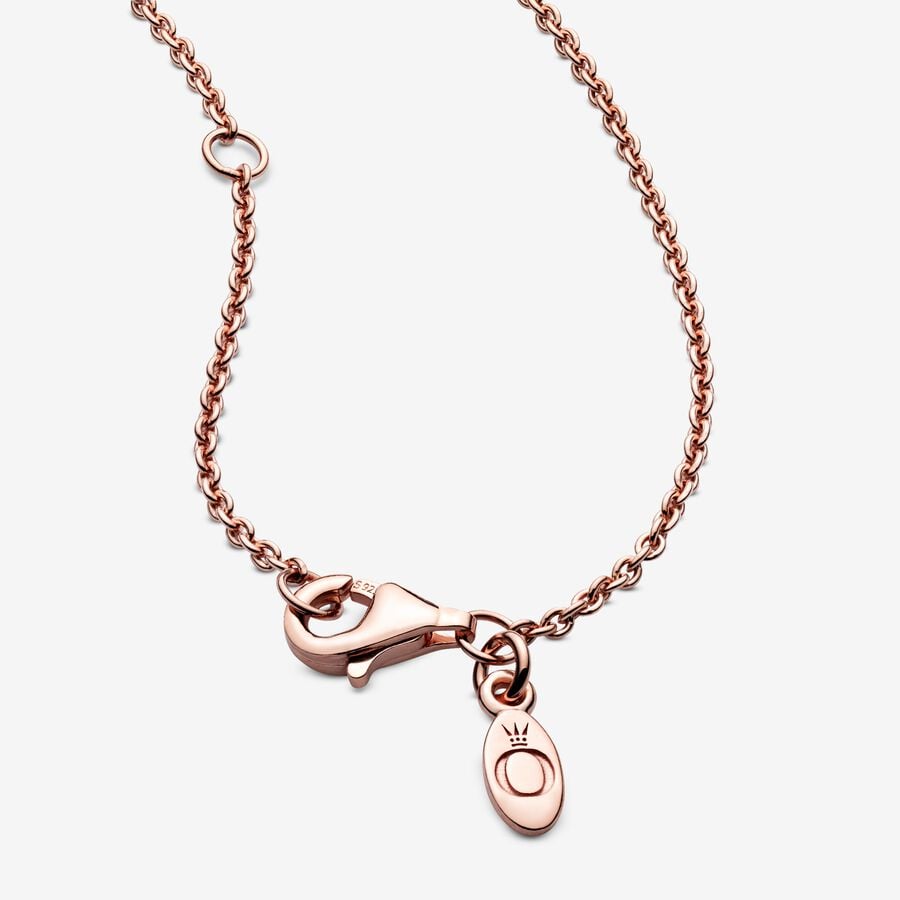 Pandora Moments Rose Gold Plated Classic Cable Chain Necklace 45 cm