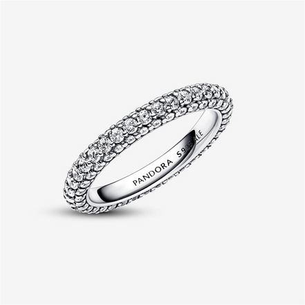 Pandora Timeless Pave'  Single Row Ring Size 4.5