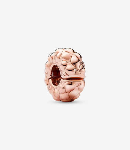 Pandora Moments 14K Rose Gold Plated Studded Clip Charm