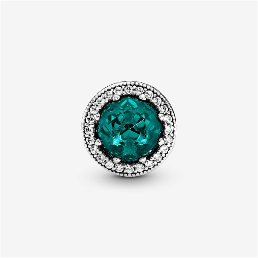 Pandora Moments Sea Green Radiant Hearts Charm