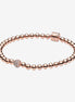 Pandora Timeless14K Rose Gold-Plated  Beads And Pavé Bracelet Size 19
