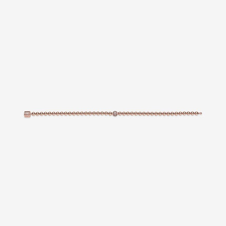 Pandora Timeless14K Rose Gold-Plated  Beads And Pavé Bracelet Size 19