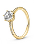 Pandora Clear Sparkling Crown Solitaire Ring Size 6