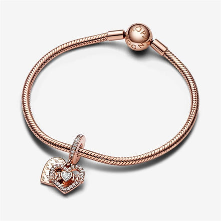 Pandora Moments Heart & Mom Dangle Charm