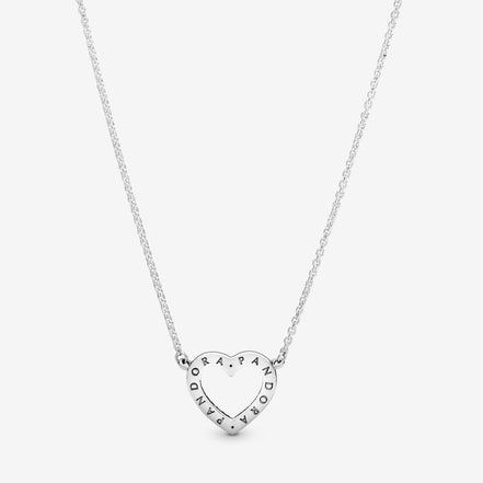 Pandora Timeless Sparkling Open Heart Necklace 45 cm