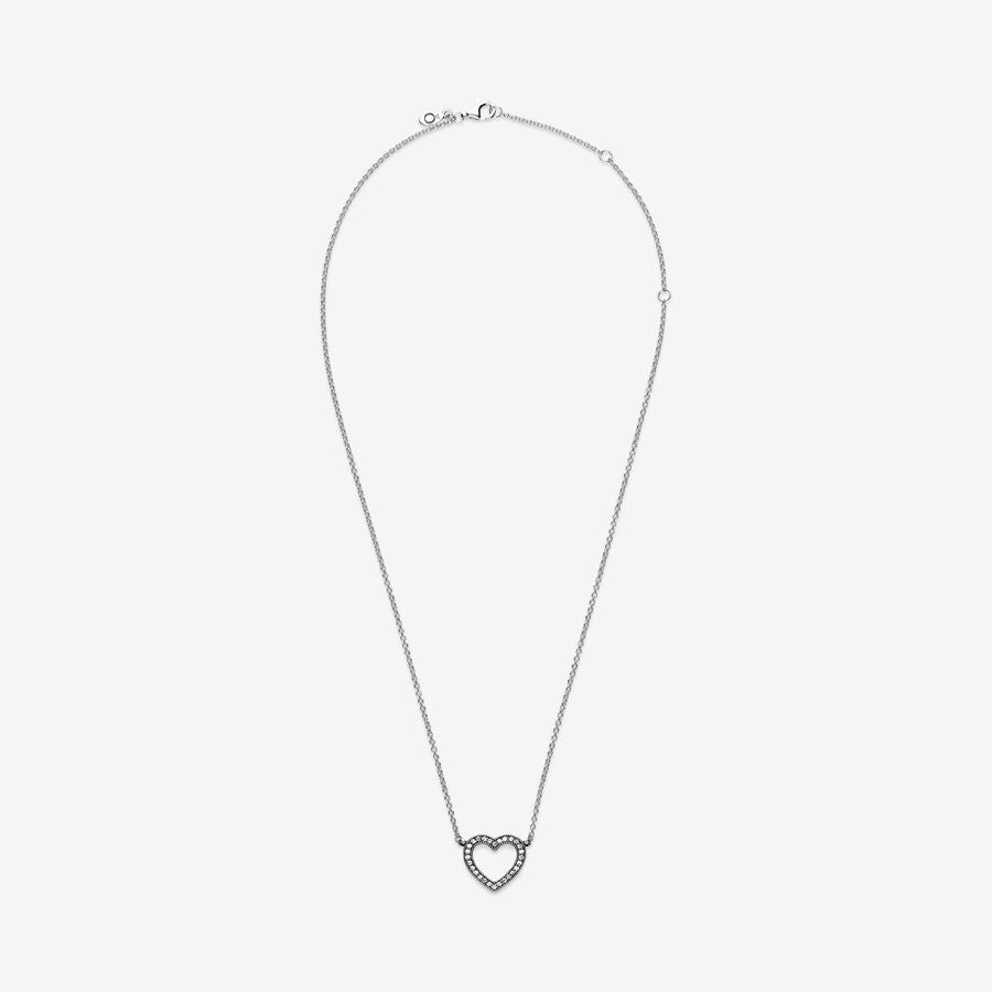 Pandora Timeless Sparkling Open Heart Necklace 45 cm