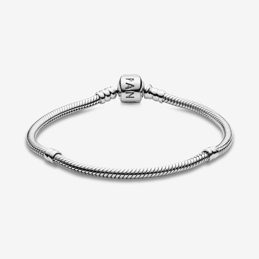 Pandora Moments Iconic Barrel Clasp Snake Chain Bracelet Size18
