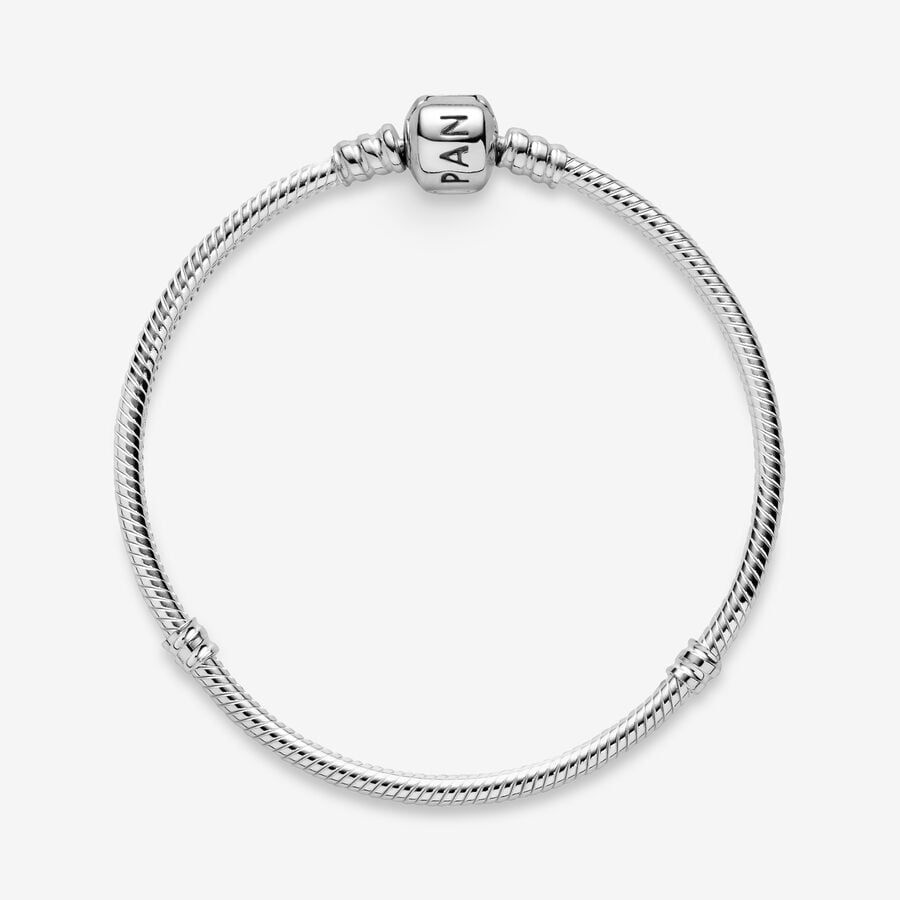 Pandora Moments Iconic Barrel Clasp Snake Chain Bracelet Size19