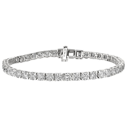 14Kw Lab Grown 10 Ctw 4 Prong Tennis Bracelet