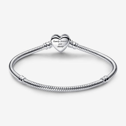 Pandora Moments Infinity Heart Clasp Snake Chain Bracelet Size 19