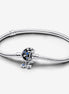 Pandora Moments Sparkling Moon Clasp Snake Chain Bracelet Size 17