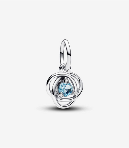 Pandora Moments March Sea Aqua Blue Eternity Circle Dangle Charm