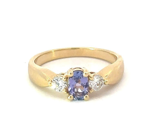 14ky Tanzanite and Diamond Ring