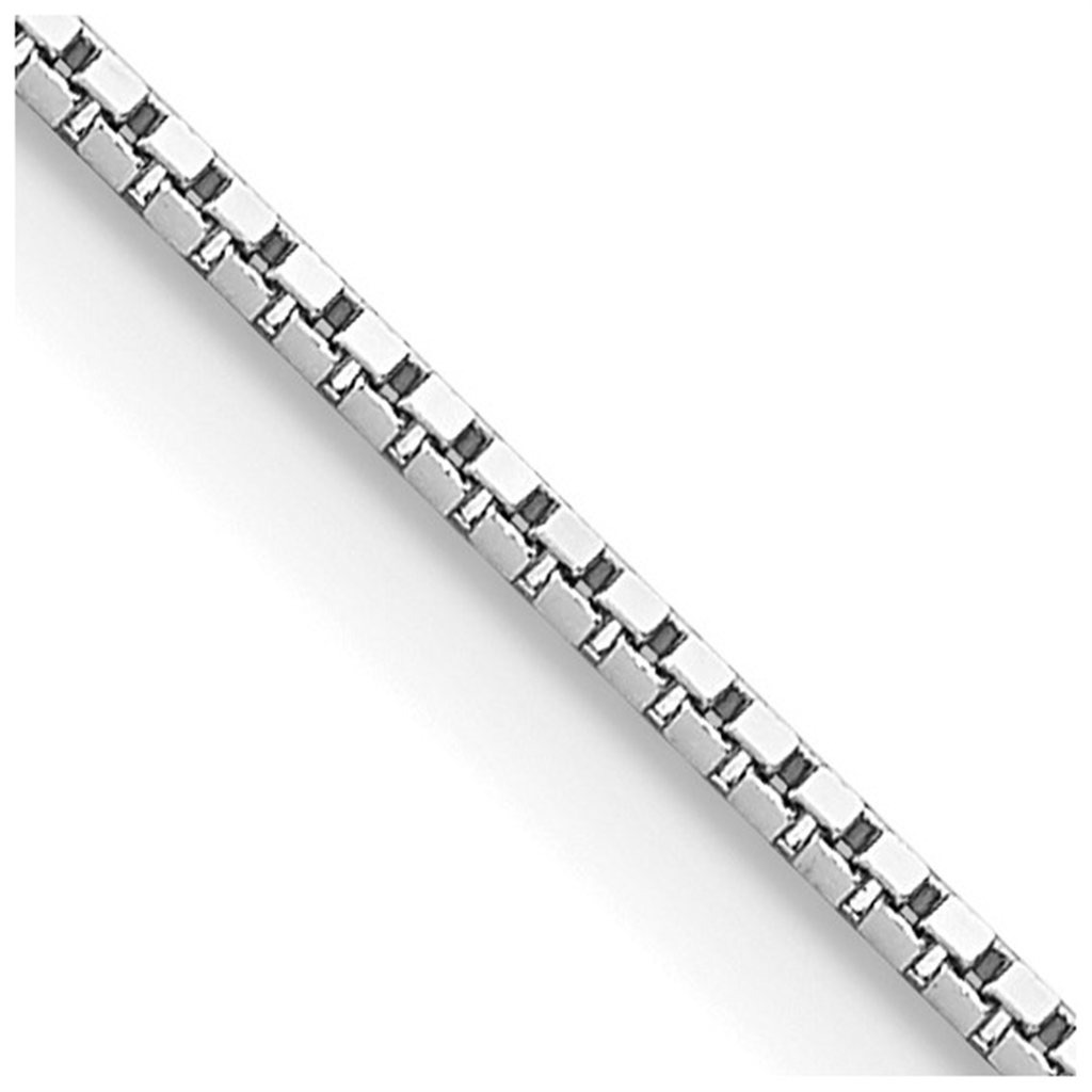 18" 14K White Gold .9Mm Box Chain