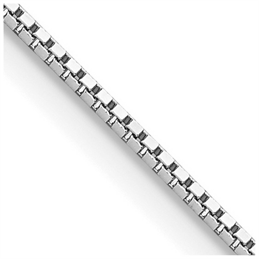 18" 14K White Gold .9Mm Box Chain