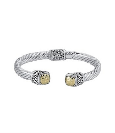 Samuel B Sterling Silver And 18K Gold Reign Twisted Cable Bracelet