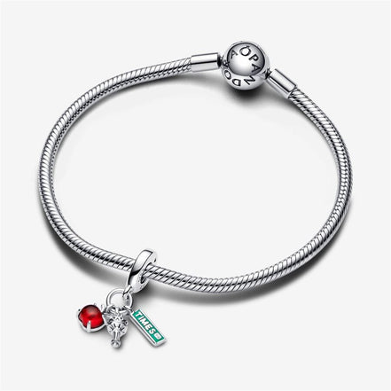 Pandora Moments NYC Apple, Torch And Street Sign Triple Dangle Charm