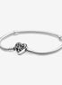 Pandora Moments Family Tree Heart Clasp Snake Chain Bracelet Size 18