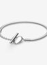 Pandora Moments Heart T-Bar Snake Chain Bracelet Size 18