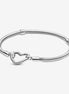 Pandora Moments Heart Closure Snake Chain Bracelet Size 21