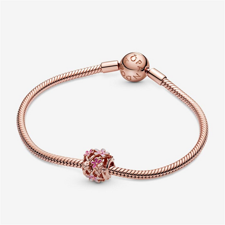 Pandora Moments Openwork Pink Daisy Flower Charm