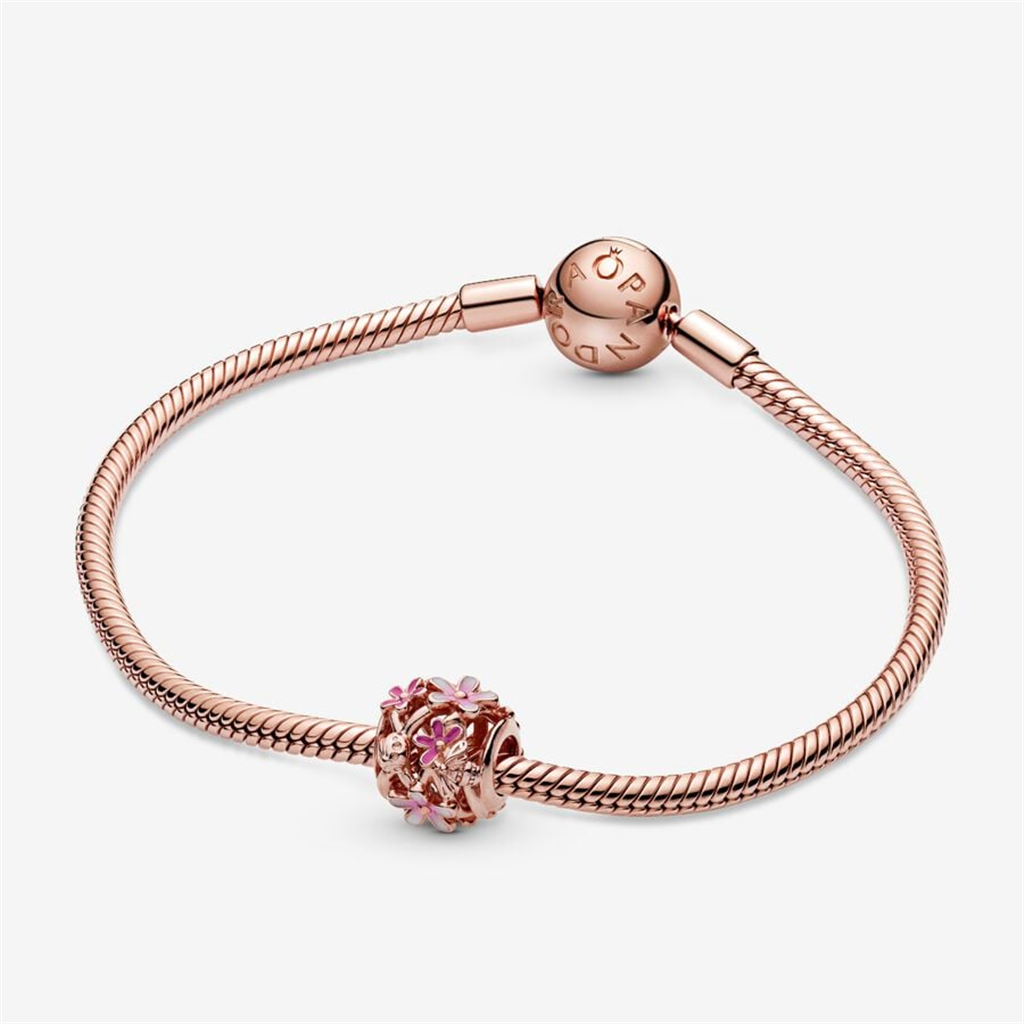 Pandora Moments Openwork Pink Daisy Flower Charm